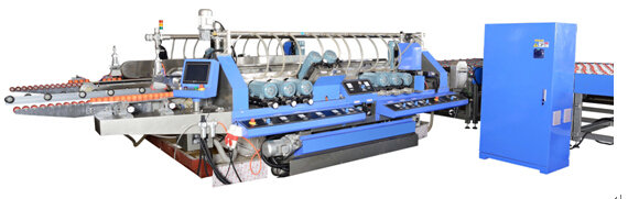 U type Glass Processing Machinery Double Edger and Polisher Line Low noise,Glass Double Edging Line,Glass Double Edger