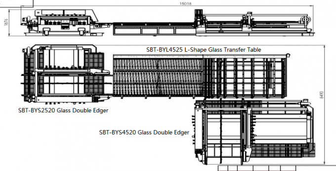 High Speed Glass Double Edging Machine With Low - E Glass Film Removing