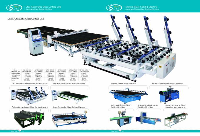 CNC Automatic Glass Cutting Equipment With Label Printer , 160m / Min Max Speed，CNC Glass Cutting Machine