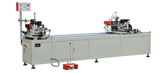 Double Head Aluminium Window Machinery , Aluminium Corner Crimping Machine