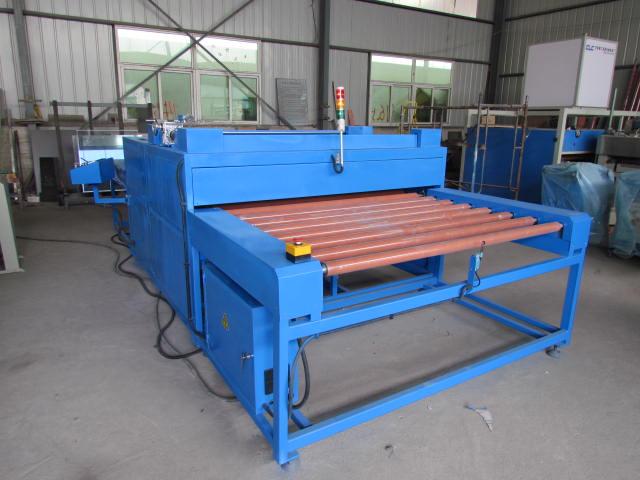 Hollow Glass Heated Roller Press Machine Blue Double Glazing Machinery