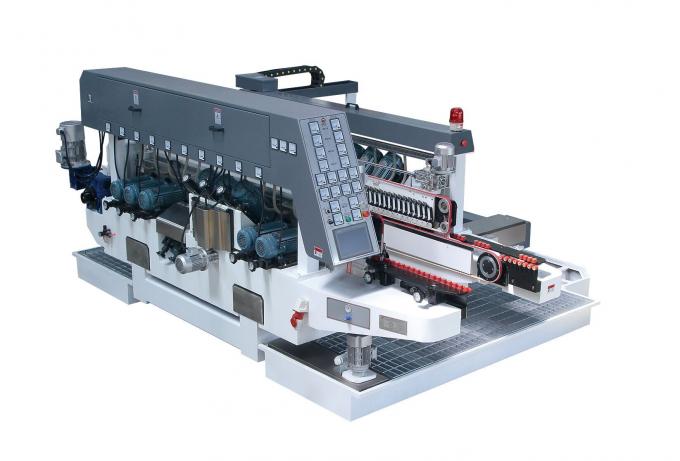 45 Angle Auto Double Glass Edging Machine With 2 Sets Servo Motors , high speed